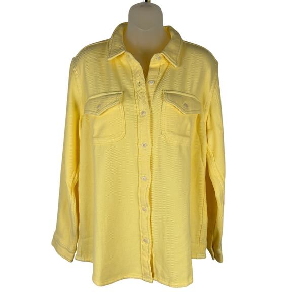 Outerknown CHROMA BLANKET SKIRT Jacket Shacket in GLO Yellow Womens M/L NWT $148 - Picture 1 of 5